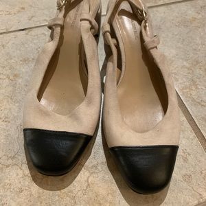 Banana Republic Chanel baton heel slingback dupes!